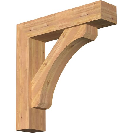 Ekena Millwork Legacy Block Smooth Bracket w/ Offset Brace, Western Red Cedar, 7 1/2"W x 34"D x 34"H BKT0806X34X34LEC05SWR